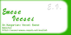 emese vecsei business card